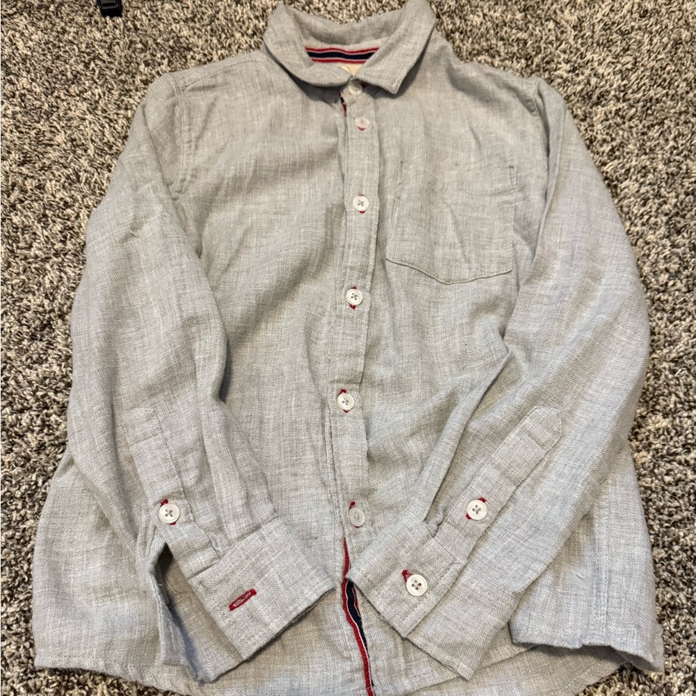 Peek Light Gray Button Down